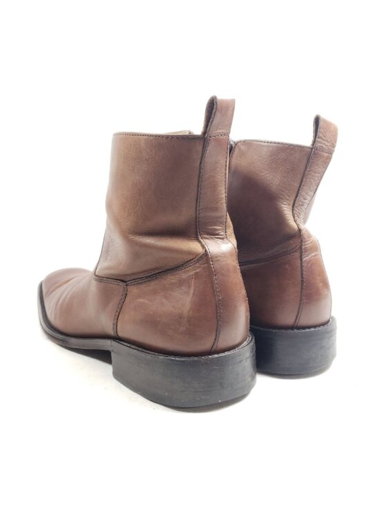 Kenneth Cole Mens Size 12 Brown Leather Ankle Boots Side Zipper display picture 2
